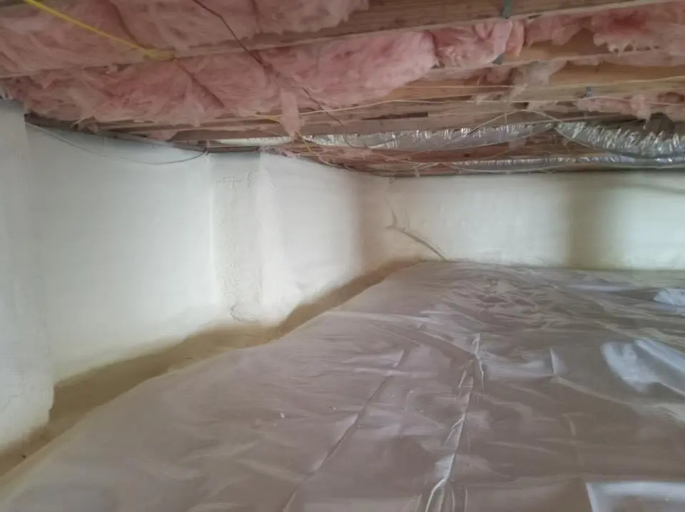 Crawl space encapsulation with closed-cell spray foam for Roof Leak Repair in Weiser